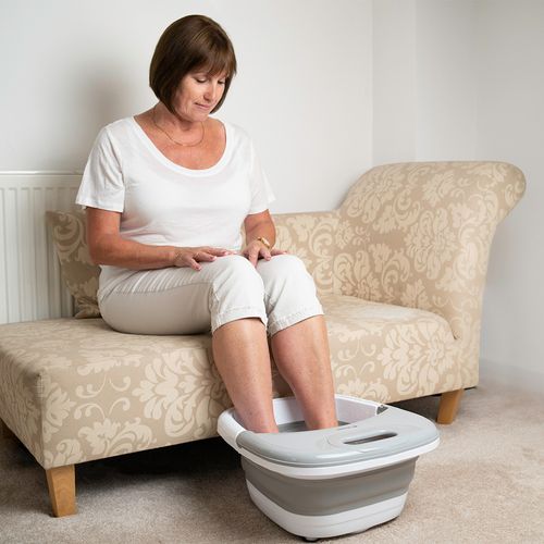 Lifemax Foldaway Foot Spa, Luxury Electric Foot Massager, Heat & Bubble Massager, Foldaway - 1704