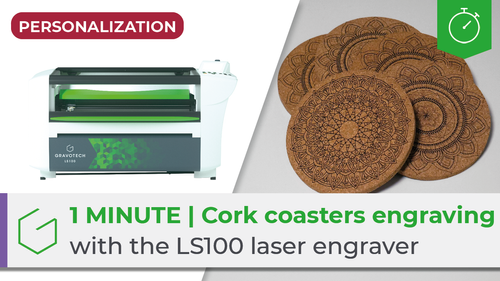 Cork coasters engraving