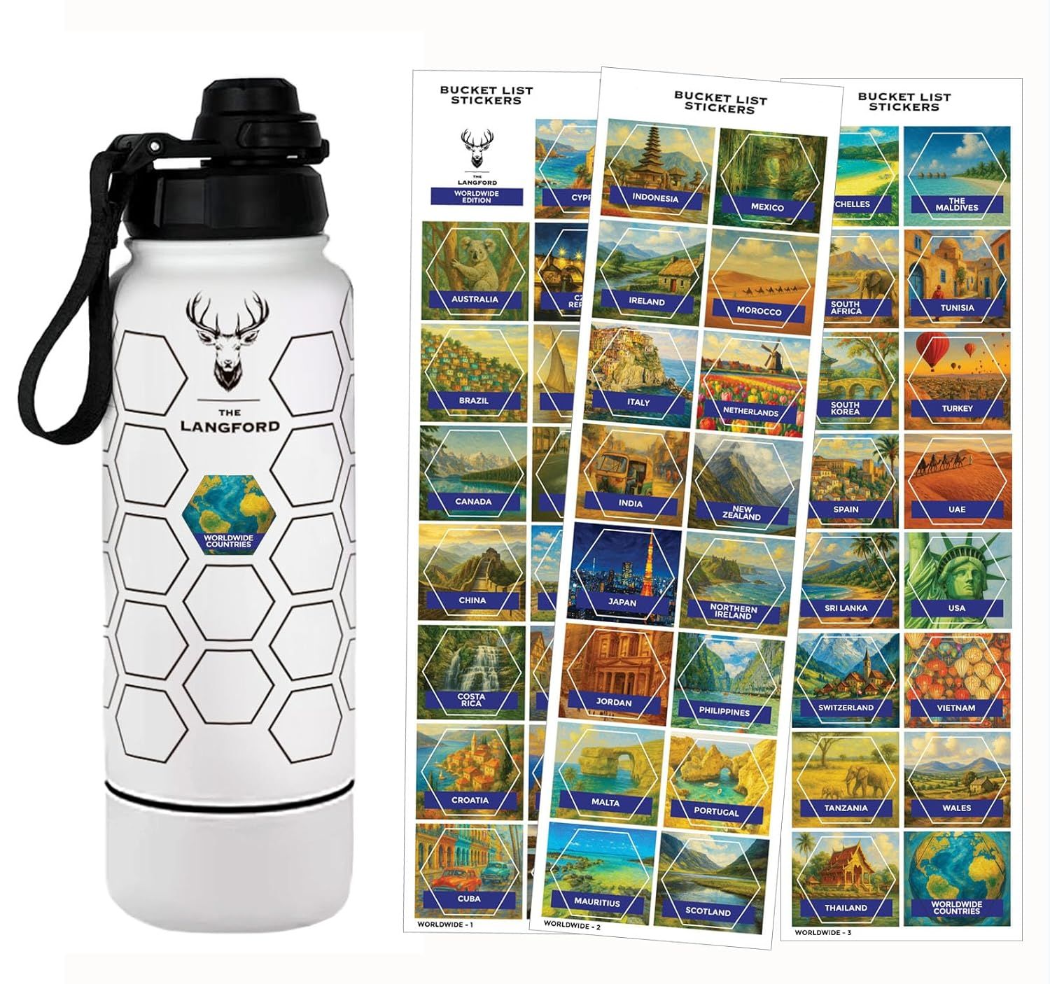 The Langford Bucket List Water Bottle