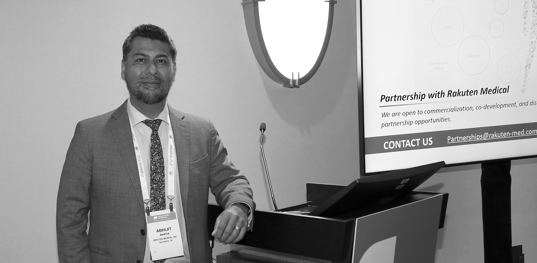 Man standing at podium