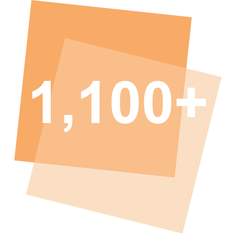 1100+
