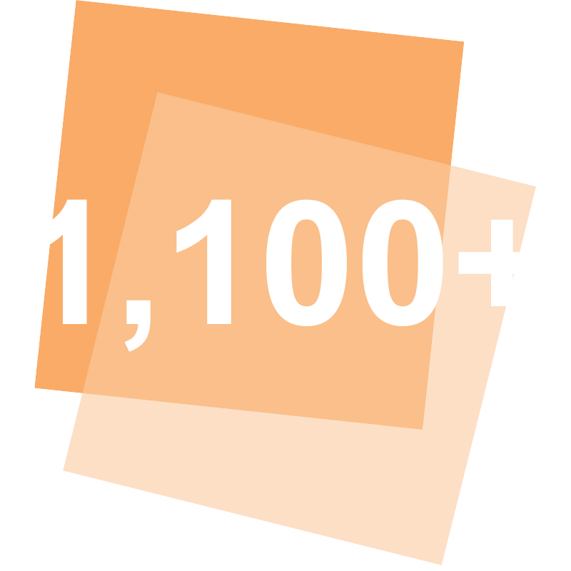 1100+