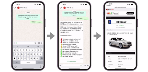 The MotorCheck Report via Whatsapp