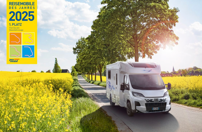 FIAT Professional Ducato crowned “Most Popular Motorhome Base Vehicle” for the 17th consecutive year in the 