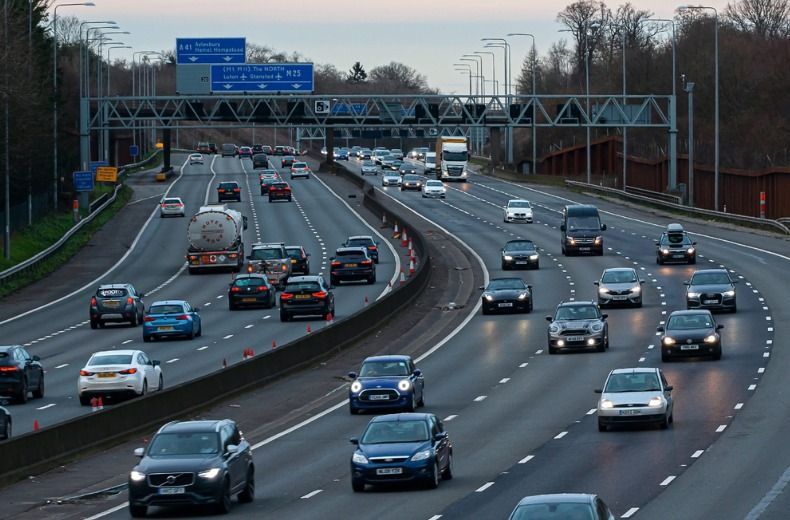 Car travelling on a motorway