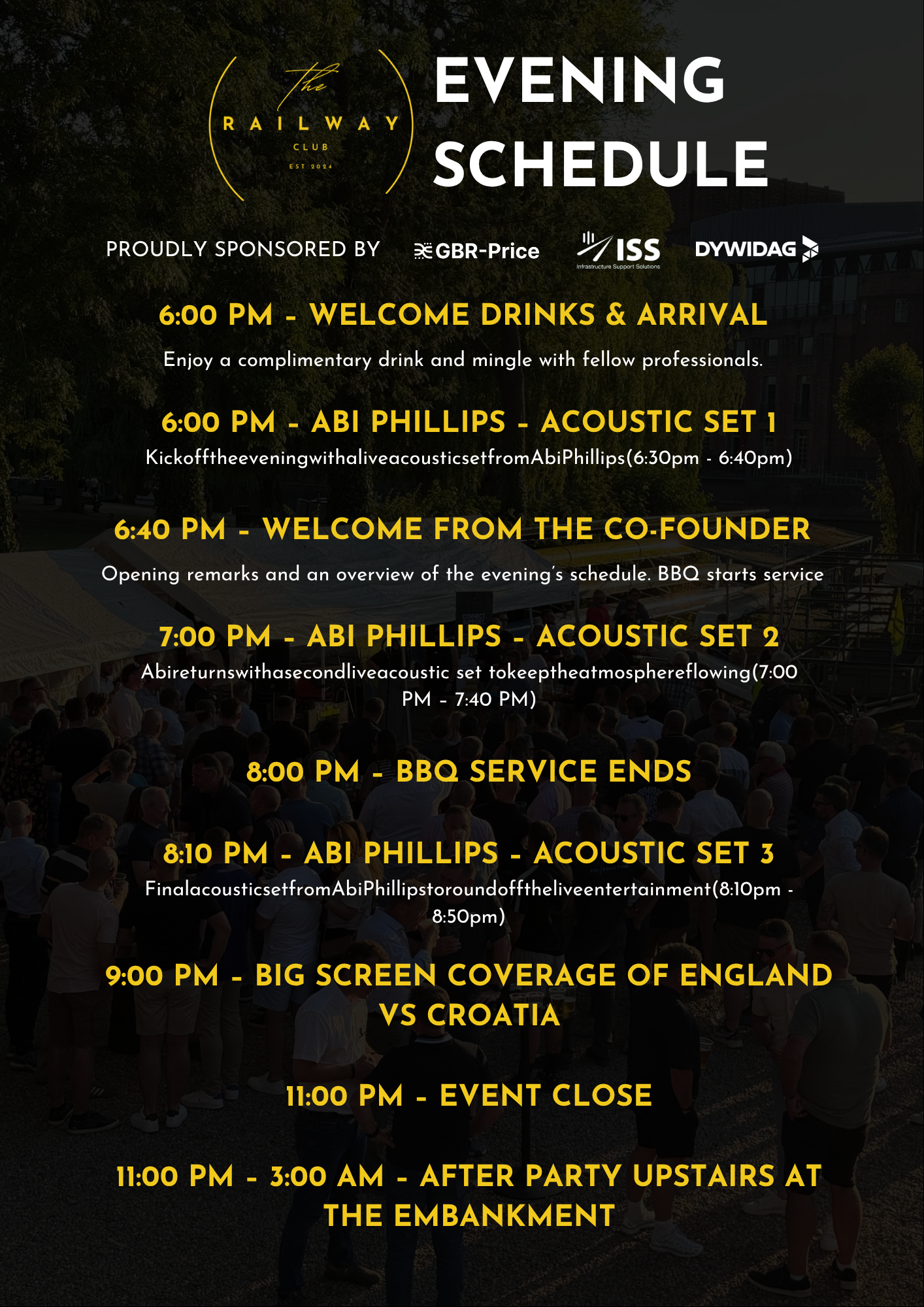 Evening Schedule
