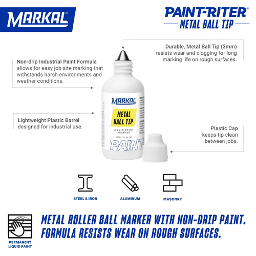 MARKAL PAINT-RITER Metal Ball Tip Liquid Paint Marker