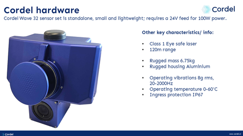 Cordel LiDAR and imagery hardware