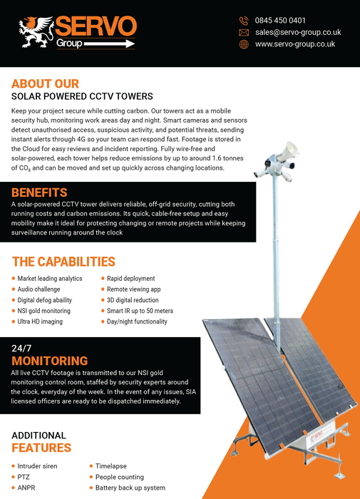 Solar Powered CCTV Towers