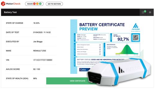 MotorCheck Launches World-First Integration of AVILOO EV Battery Health Data into Vehicle History Reports