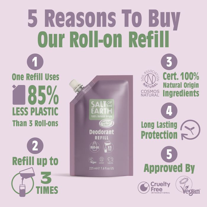 Refill Clary Sage Deodorant 225ml Roll-On 