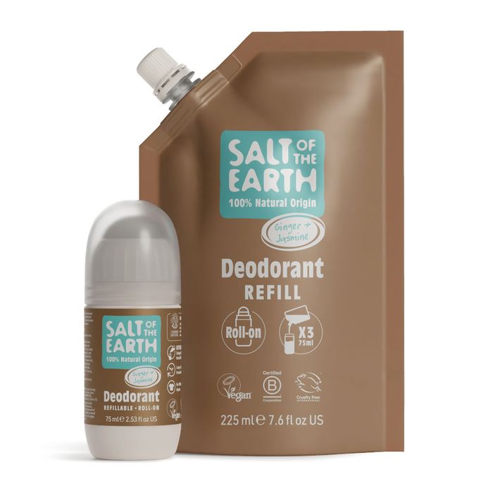 Ginger & Jasmine Deodorant 225ml Roll-On Refill 