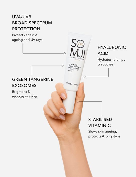 Dr Somji Skincare, Vitamin C Daily Defence Moisturiser, SPF 30