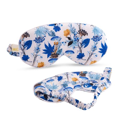 Cloud Padded Satin Sleep Mask – Cornflower Print