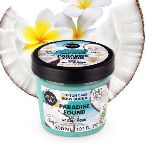 Organic Shop Paradise Found Pre-Sun Care Body Scrub. Coco & Majestic Monoi (300ml)