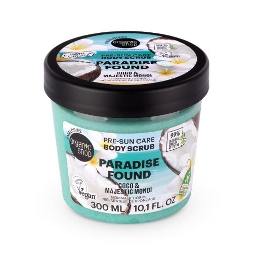 Organic Shop Paradise Found Pre-Sun Care Body Scrub. Coco & Majestic Monoi (300ml)