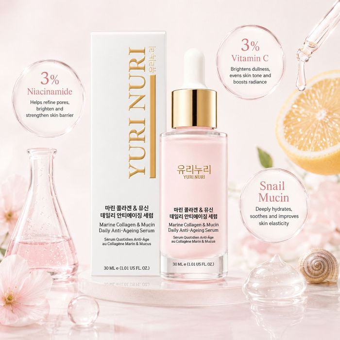 유리누리 YURI NURI Marine Collagen & Mucin Daily Anti-Ageing Serum 30ml