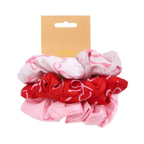 Cloud Satin Hair Scrunchie Set – Pink Bows