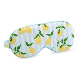 Satin Sleep Mask – Lemon Stripe Print
