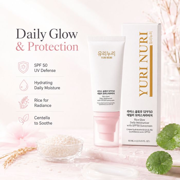 유리누리 YURI NURI Rice Glow Daily Moisturiser with SPF 50 Sunscreen 60ml
