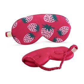 Cloud Padded Satin Sleep Mask – Strawberry Dreams