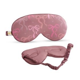 Cloud Padded Satin Sleep Mask – Mocha Bows