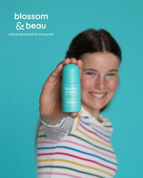 blossom & beau - dazzling diva - Parma Violet & peoney - natural deodorant for girls, teens and tweens