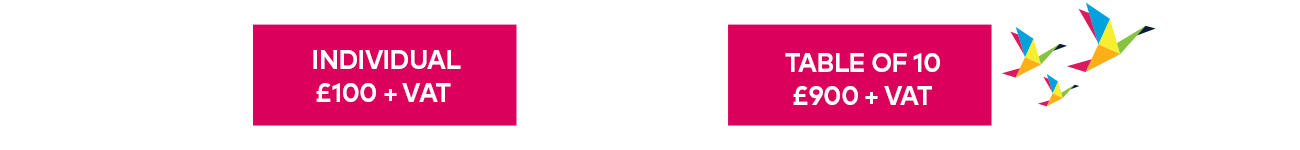 Image showing the conference costs for gala dinner tickets only, at &pound;100 plus vat.