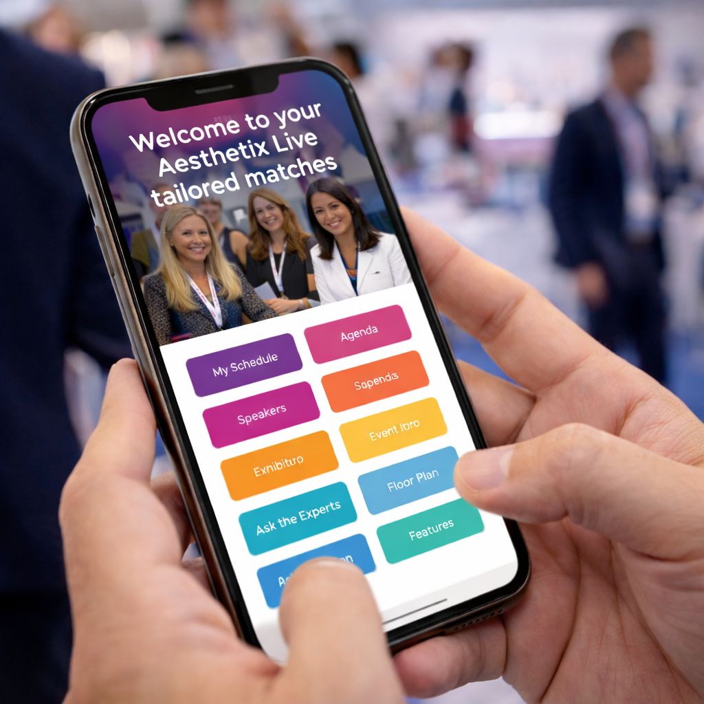 AI led matchmaking via the app at AesthetiX Live 2026 London Excel 17-18 October 2026