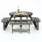York Picnic Table- Durable Heavy Duty Round Pub Table- Suitable for 8 People 1.8M Diameter- Dark Grey