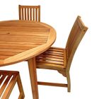 Melton Dining Table Set- 120cm Round Table with 4 Side Chairs- Hardwood- Clear Finish