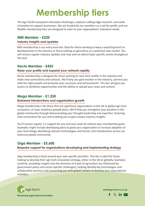 Agri-TechE Membership