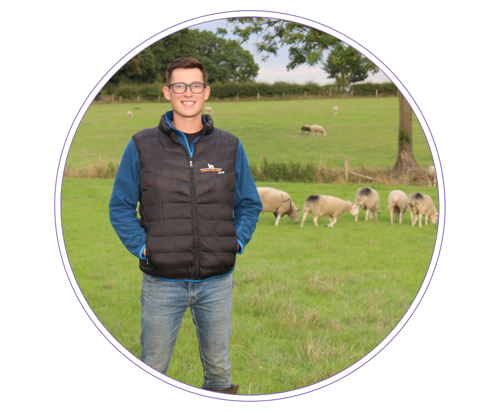 Will Roobottom on his farm with sheep