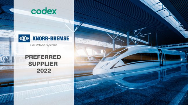 Codex has become a preferred supplier to the Knorr-Bremse – Rail Vehicle Systems
