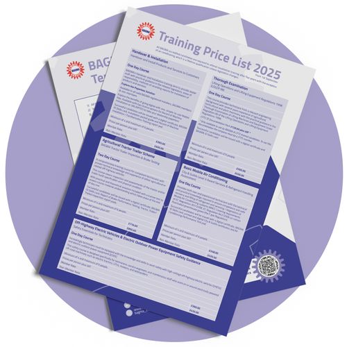 BAGMA Training Price List