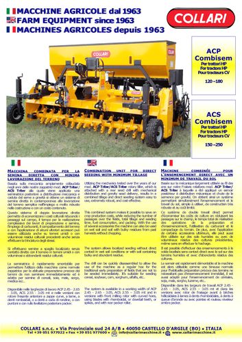 Combination Unit for Direct Seeding with Minimum Tillage