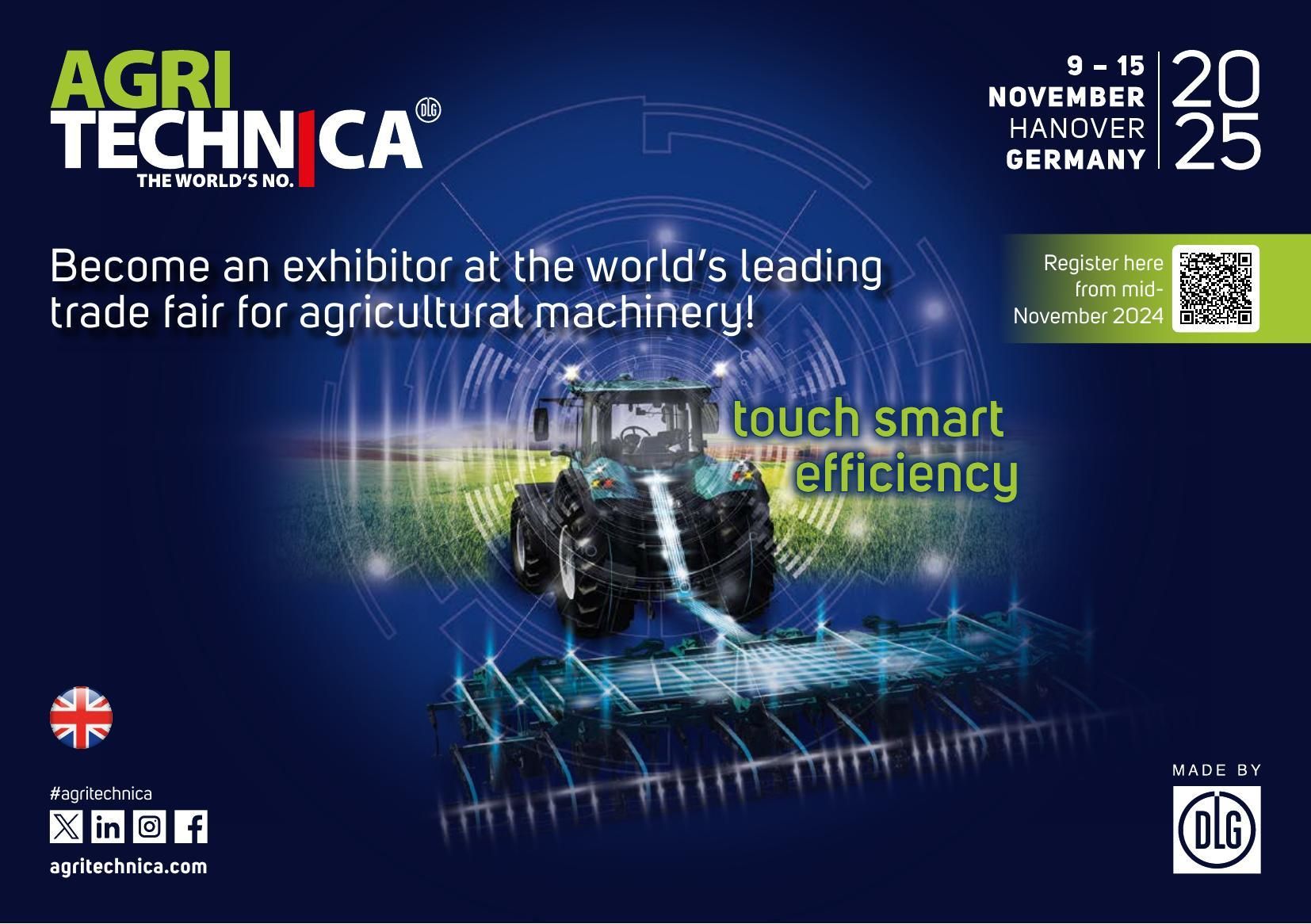 AGRITECHNICA 2025, 9-15 Nov, Hanover, Germany