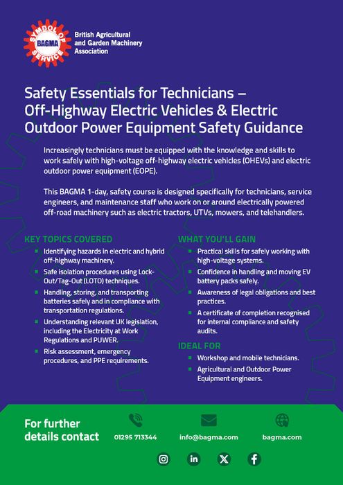 BAGMA Off-Highway Electric Vehicles & Electric Outdoor Power Equipment Safety Course