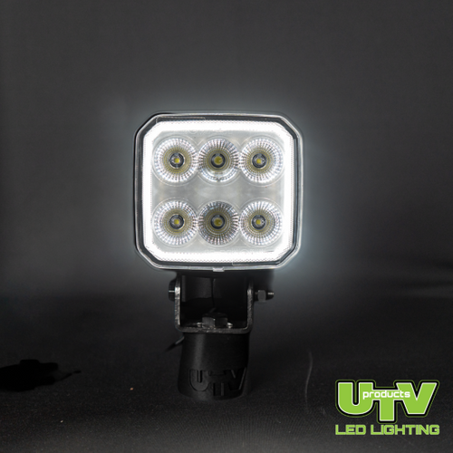 UTV3022-1 - 90W 7200 Lumen Square Work Light – Built in White/Amber DRL with Strobe