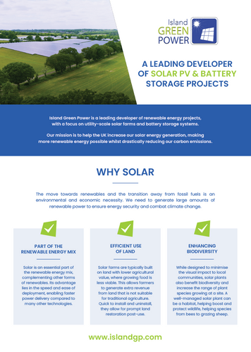 Island Green Power Development Leaflet