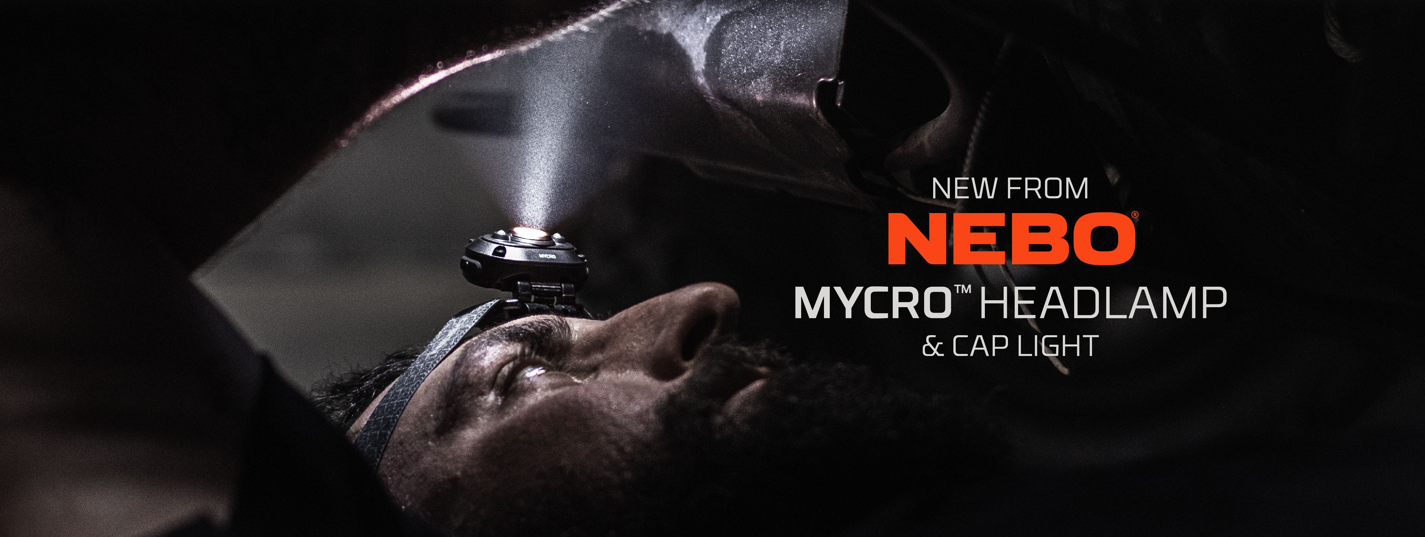 MYCRO Headlamp by NEBO - 400 Lumen Rechargeable Headlamp and Cap Light