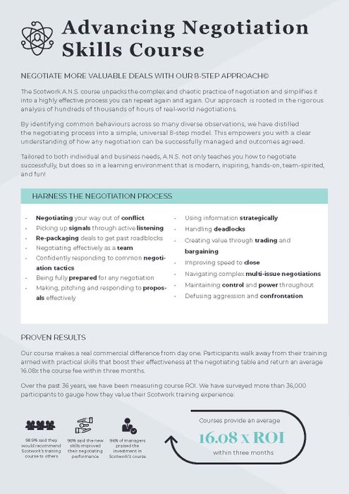 Advancing Negotiation Skills