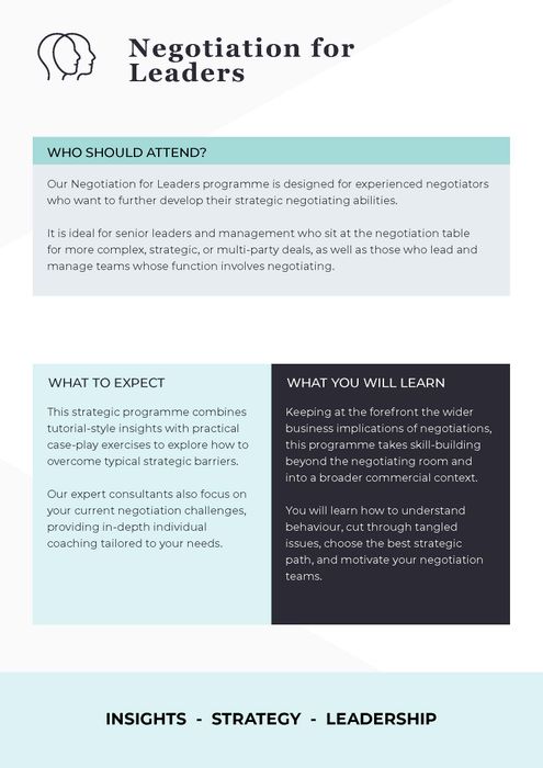 Negotiation For Leaders