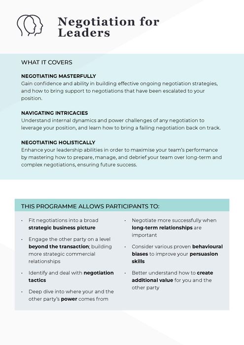 Negotiation For Leaders