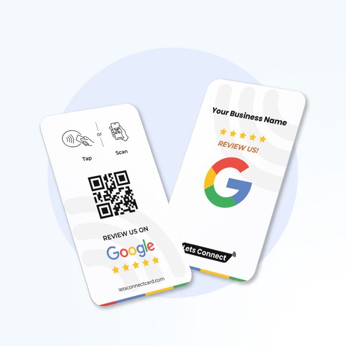 NFC Google Review Cards – Tap & QR Code Rating Card