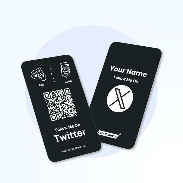 Twitter Business Card with NFC & QR Code