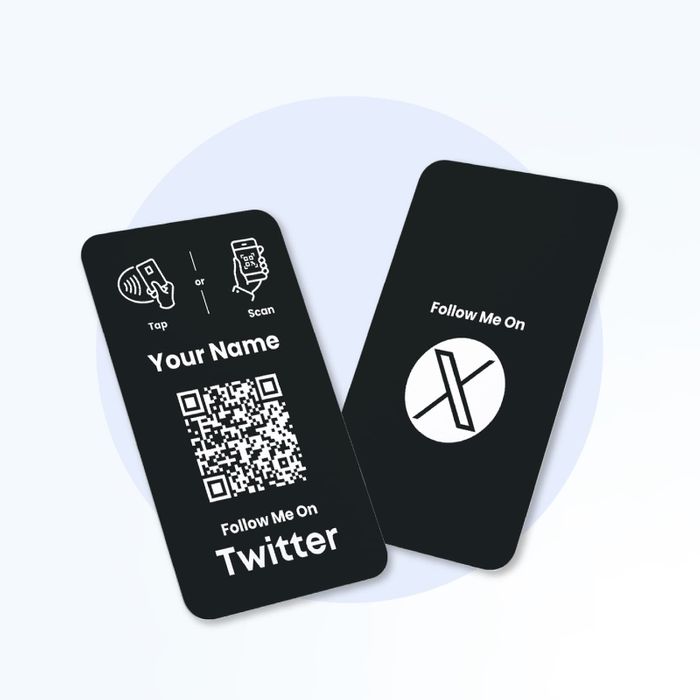 Twitter Business Card with NFC & QR Code