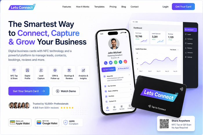 Contactless Business Card with CRN, Analytics & Lead Capture