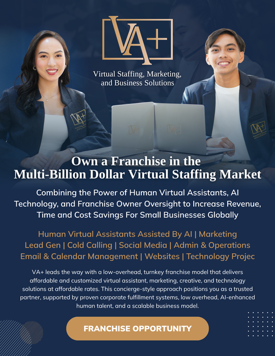 VA+ Virtual Staffing Franchise Flyer