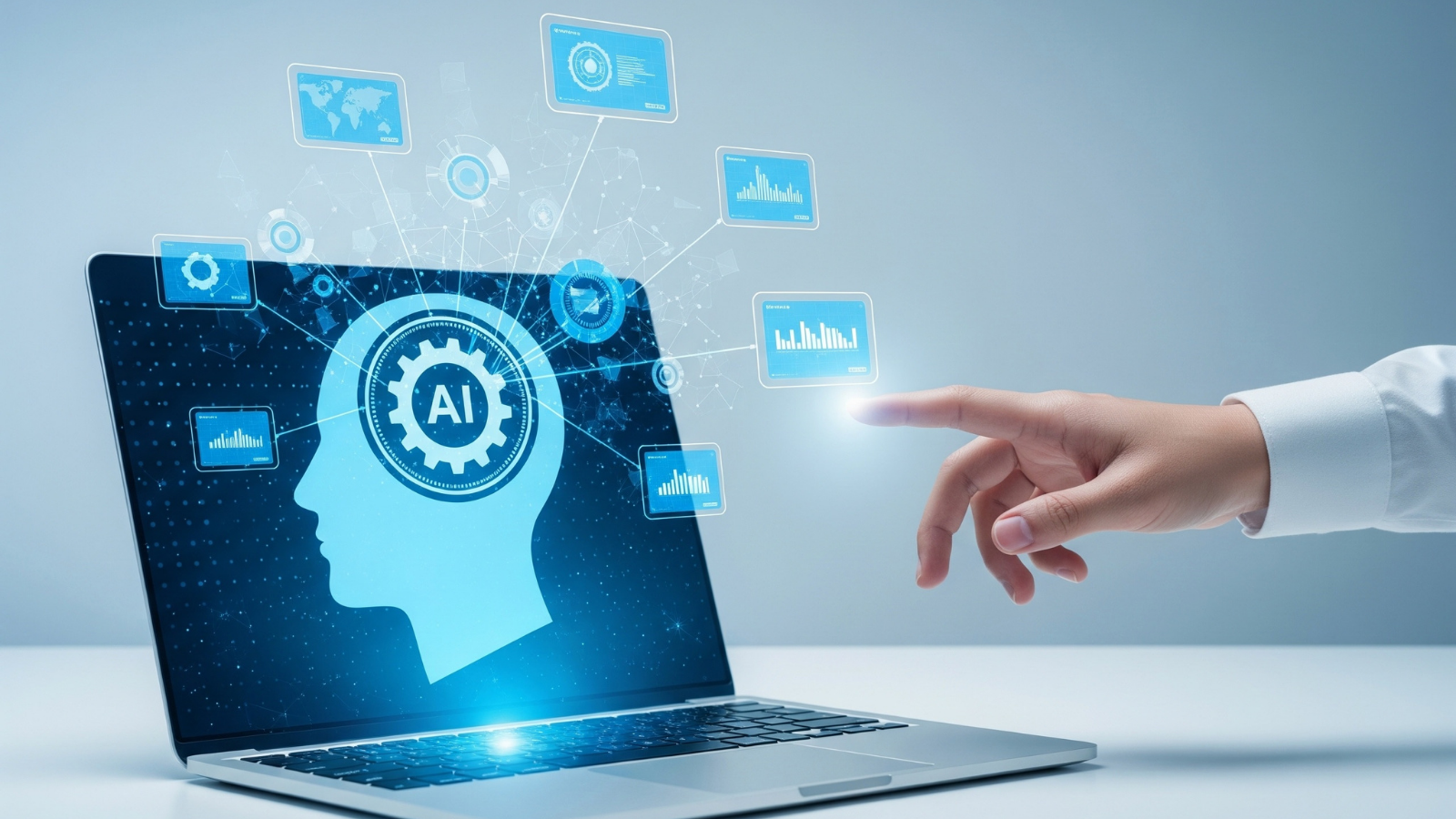 A laptop with AI on it